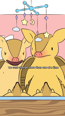 age_difference ambiguous_gender anthro baby baby_mobile beady_eyes bodily_fluids confusion crying diaper diaper_change dot_eyes featureless_crotch female humming humor male older_female older_male semi-anthro simple_eyes tan_body tears text what why young younger_ambiguous natural_habitok descriptive_noises_(meme) natural_habitat_shorts roger_(natural_habitok) armadillo mammal nine-banded_armadillo xenarthran 2025 9:16 animated english_audio english_description english_text hi_res long_playtime sound subtitled voice_acted father_(lore) father_and_child_(lore) mother_(lore) mother_and_child_(lore) parent_(lore) parent_and_child_(lore) quadruplets_(lore) sibling_(lore)