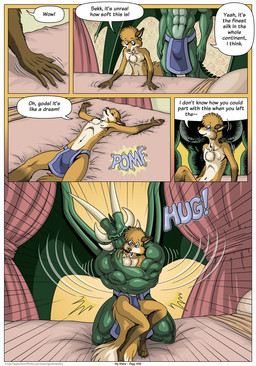 4_toes 5_fingers abs anthro athletic athletic_anthro athletic_male bed bedroom blue_eyes bodily_fluids bottomwear brown_body brown_fur brown_nose cheek_tuft chest_tuft claws clothed clothed_anthro clothed_male clothing detailed_background dialogue digitigrade duo eyes_closed facial_tuft feet finger_claws fingers fur furniture green_body green_scales green_tail green_wings hair horn hug hugging_another inside loincloth loincloth_only lying lying_on_bed male male/male multicolored_body multicolored_fur muscular muscular_anthro muscular_male navel nipples on_back on_bed open_mouth orange_body orange_fur pecs pillow romantic romantic_couple scales skinny skinny_anthro skinny_male smile smiling_at_another smiling_at_partner speech_bubble spiked_tail spikes spikes_(anatomy) standing tail tears text toes tongue topless topless_anthro topless_male tuft wings geminisaint mythology farin sekk'ral canid canine dragon fox mammal mythological_creature mythological_scalie scalie comic english_text hi_res story
