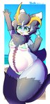 4_ears 5_fingers :3 antennae_(anatomy) anthro beach beach_background big_butt bikini black_body black_fur black_hair blue_body breasts butt clothing colored_nails curly_hair female fingers fluffy food fur fur_tuft green_bikini green_clothing green_eyes green_nails green_swimwear hair markings micro_bikini multi_ear multicolored_body multicolored_hair nails navel popsicle purple_markings short_hair short_tail slightly_chubby small_breasts solo swimwear tail thick_thighs tongue tuft two-piece_swimsuit white_body wide_hips !dodn erro_(!dodn) aquatic_gastropod gastropod marine mollusk sea_snail snail absurd_res hi_res