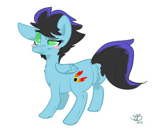 anus blush butt cutie_mark feathered_wings feathers female feral fur genitals green_eyes hair long_hair looking_at_viewer multicolored_hair nude presenting presenting_hindquarters simple_background smile solo vulva white_background wings backsash hasbro my_little_pony mythology fan_character equid equine mammal mythological_creature mythological_equine pegasus 2013 6:5