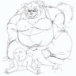 anal anthro balls belly big_belly bodily_fluids cum duo genital_fluids genitals kemono male male/male moobs nipples overweight overweight_male penis scar sex sigenoya takotyutyu lifewonders tokyo_afterschool_summoners gyobu_(tas) canid canine mammal raccoon_dog tanuki 1:1 2024 absurd_res hi_res monochrome sketch