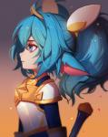 alternate_species armor blue_eyes blue_hair clothed clothing crown female hair headgear solo songjikyo_(artist) league_of_legends riot_games tencent poppy_(lol) star_guardian_poppy_(lol) yordle digital_media_(artwork) hi_res