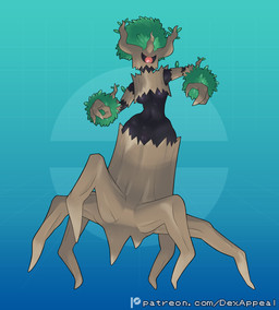 1_eye breasts dark_body female genitals leaf leaf_hair monster_girl_(genre) multi_leg multi_limb navel nipples plant plant_hair pokemorph pseudo_hair solo tree under_boob vulva dex_appeal nintendo pokemon cyclops elemental_creature elemental_humanoid flora_fauna generation_6_pokemon humanoid plant_humanoid pokemon_(species) trevenant hi_res