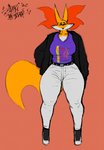 2020 anthro anthrofied big_breasts breasts clothed clothing curvy_figure delphox english_text female footwear fully_clothed fur generation_6_pokemon ghetto_delphox hi_res high_heels multicolored_body multicolored_fur nintendo pokemon pokemon_(species) pokemorph red_body red_fur shoes signature sligarthetiger solo standing text thick_thighs voluptuous voluptuous_female white_body white_fur wide_hips yellow_body yellow_fur