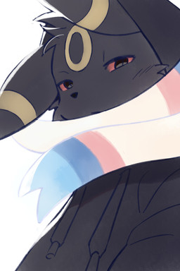 ambiguous_gender anthro black_body black_clothing black_eyes black_fur black_hoodie black_nose black_topwear blue_body blue_fur cheek_tuft clothed clothed_anthro clothing duo facial_tuft fur head_tuft hoodie hug markings mouth_closed multicolored_body multicolored_fur pink_body pink_fur red_sclera ribbons_(anatomy) ring_(marking) simple_background topwear tuft white_background yellow_body yellow_fur yellow_markings arnd_dawn nintendo pokemon eeveelution generation_2_pokemon generation_6_pokemon pokemon_(species) sylveon umbreon 2026 2:3 absurd_res hi_res icon
