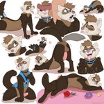 anthro bodily_fluids butt collar cuffs_(clothing) drooling genitals harness male male/male penis penis_on_face presenting presenting_hindquarters saliva orlandofox jarvi domestic_ferret mammal mustelid musteline true_musteline weasel 1:1 hi_res sketch_page