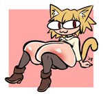 :3 big_breasts boots breasts breasts_on_lap clothed clothing female footwear huge_breasts hyper hyper_breasts legwear shoes simple_background sitting solo stockings topless iseenudepeople tsukihime type-moon neco-arc animal_humanoid cat_humanoid felid felid_humanoid feline feline_humanoid humanoid mammal mammal_humanoid 2023 absurd_res hi_res