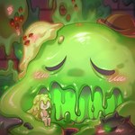 acid_slime ambiguous_gender blush glowing glowing_eyes glowing_mouth group mono_eyed multi_eye not_furry slime spike_slime ranabysson slay_the_spire slime_boss ych_(character) goo_creature humanoid 1:1 hi_res