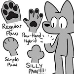 4_fingers ambiguous_gender anthro biped black_eyes fingers grey_body missing_hand pawpads paws solo text graywalf graywalf_(character) canid canine canis mammal wolf 1:1 2024 english_text