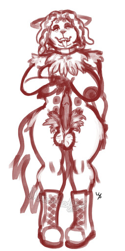 anthro areola balls big_areola big_breasts body_hair boots boots_only breasts chest_tuft clothing collar crotch_tuft dreadlocks erection eyelashes fangs fluffy fluffy_tail footwear footwear_only foreskin foreskin_play foreskin_pull genitals gynomorph hair hairy_balls half-closed_eyes humanoid_genitalia humanoid_penis intersex long_foreskin looking_at_viewer mostly_nude multi_nipple narrowed_eyes nipples nude open_mouth penile penis pubes shoes simple_background simple_eyes solo tail teeth thick_thighs tongue tongue_out tuft wittless-pilgrim canid canine canis domestic_dog mammal absurd_res detailed digital_drawing_(artwork) digital_media_(artwork) hi_res monochrome signature watermark