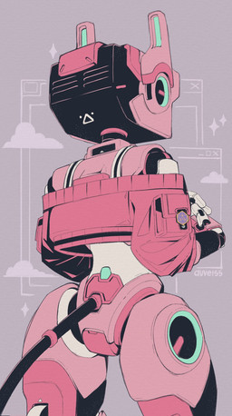 cable cable_tail clothing cloud dice jacket machine not_furry rear_view robotic solo tail topwear auveiss dungeons_and_dragons hasbro wizards_of_the_coast aveline_(auveiss) humanoid robot robot_humanoid 2025 digital_media_(artwork) hi_res monochrome signature