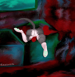 anthro bald blood bodily_fluids butt can container dark erotica feet female genitals nude paws retro solo squeezes stuck trash vulva wall_(structure) plaksapisya offal domestic_cat felid feline felis mammal animated nonbinary_(lore)