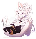 anthro book breasts clothed clothing eyebrows eyelashes female hair purple_eyes smile solo white_hair vexstacy lagomorph leporid mammal rabbit 2022 absurd_res digital_media_(artwork) hi_res