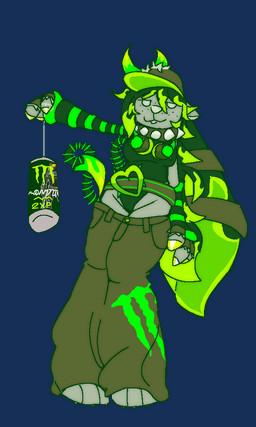 :3 anthro belt bodysuit bottomwear claws clothed clothing collar electronics female freckled_face freckles hair hat headgear headphones headwear horn monotone_body oversized_clothing ponytail simple_background skinsuit solo spiked_collar spikes tail tight_clothing transparent_background yellow_claws keitai monster_energy mythology demon felid feline mammal monster mythological_creature aliasing alpha_channel digital_media_(artwork) ibispaint_(artwork)