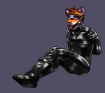 anthro ball_gag bdsm blindfold bondage bound countershading gag gagged latex male sleepsack solo squirming submissive submissive_male xestyus 0600hours felid mammal pantherine tiger 2d_animation animated loop motion_tweening short_playtime