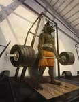 anthro gym male muscular solo conditional_dnp latex_(artist) canid canine canis domestic_dog fox mammal wolf hi_res