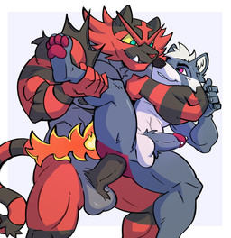 anal anal_penetration anthro duo looking_at_another male male/male nude penetration sex stripes hi_res