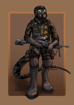 anthro armor belt bipod body_armor boots bulletproof_vest camo camo_clothing camo_jacket camo_print cbrn clothing collar combat_boots combat_gloves coveralls digitigrade digitigrade_boots elbow_pads electronics explosives footwear gas_mask gloves graffiti grenade gun handgun handwear holstered_pistol hood hooded_jacket jumpsuit knee_boots knee_highs knee_pads laces legwear light_machine_gun m249 machine_gun male mask mercenary military military_gear military_uniform one_piece_suit pattern_clothing pistol pouches private_military radio ranged_weapon s10_gasmask scope shoes sig_sauer_p320 sling_(weapon) soldier solo standing straps tactical tactical_gear thigh_pouch topwear undersuit uniform vest walking warrior weapon mrmcarthur lazlo_(morgan3201) lazlo_becker lizard reptile scalie absurd_res hi_res