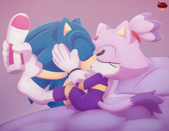 anthro bed blush clothing cupping_cheek duo eyes_closed female footwear french_kissing furniture hair hand_on_back hand_on_head hero intimate kissing male male/female ponytail princess romantic romantic_couple royalty simple_background socks tongue tongue_out tracksuit undressing_another ladycherrybomba sega sonic_the_hedgehog_(series) blaze_the_cat sonic_the_hedgehog domestic_cat eulipotyphlan felid feline felis hedgehog mammal hi_res