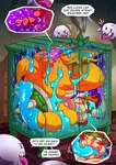 anthro blush bound dialogue genitals group male male/male penis sex slime speech_bubble tentacle_sex tentacles text thevoidwalker mario_bros nintendo bowser boo_(mario) koopa scalie english_text hi_res