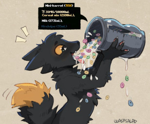 ambiguous_gender anthro biped blush claws fingers fur holding_object nude nude_ambiguous nude_anthro simple_background smile solo tail teeth tongue waspsalad casualties:_unknown expie_(gunsawian) gunsawian 2026 digital_drawing_(artwork) digital_media_(artwork) hi_res