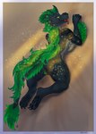 anthro anus aroused black_body breasts claws female genitals green_hair hair lying nude on_front pussy scales solo tail tail_tuft toe_claws tongue tongue_out tuft ponynok mythology dragon mythological_creature mythological_scalie scalie absurd_res digital_media_(artwork) hi_res