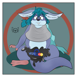 anthro belly big_belly big_ears black_nose blue_body blue_fur blue_hair buckteeth chastity_bulge chastity_device energy_arms feet flat_ears forbidden_symbol fur hair lock_bulge lock_symbol male missing_arm null_bulge nullification ponytail simple_background slime solo tail teeth thick_tail thick_thighs wearing_chastity_device worried_look yellow_eyes lightfurdragon mastercard visa_inc wildstar alien chua mammal rodent 1:1 absurd_res censored hi_res