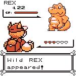 ambiguous_gender anthro backpack black_and_white_and_orange clothing duo gauge hat headgear headwear heart_symbol male simple_background sprite standing text white_background gator_(artist) nintendo pokemon alligator alligatorid crocodilian reptile scalie rex_(disambiguation) 1:1 digital_media_(artwork) english_text monochrome pixel_(artwork) restricted_palette