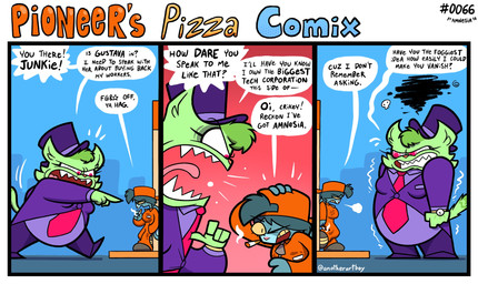 angry annoyed anthro big_female blue_body blue_fur business_attire business_suit businesswear cigarette clenched_teeth clock clothed clothed_anthro clothed_female clothing dialogue duo female fully_clothed fully_clothed_anthro fully_clothed_female fur green_body green_fur green_hair hair hat headgear headwear janitor jumpsuit larger_female necktie purple_clothing purple_suit red_eyes red_necktie sharp_teeth size_difference smoking speech_bubble steam suit teeth text top_hat watch white_sclera work_uniform wristwatch yelling yellow_sclera anotherartboy pioneer's_pizza grudge_labunny madame_graves domestic_cat felid feline felis lagomorph leporid mammal rabbit comic english_text hi_res