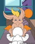 anthro bed bedroom duo fellatio fur furniture grey_eyes male male/male oral orange_wings penile sex tan_body tan_fur white_body window wings yellow_body yellow_fur young mousesix final_fantasy final_fantasy_tactics square_enix generic_character montblanc mammal moogle 4:5