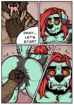 anthro balls beard biped black_body black_fur black_hair blue_body blue_fur blush bodily_fluids brown_body brown_fur clenched_teeth dialogue dripping duo erection facial_hair facial_piercing fangs finger_fetish finger_lick finger_play fingering fingers fur genital_fluids genitals glans goatee hair horn humanoid_genitalia humanoid_penis inside licking male male/male muscular muscular_anthro muscular_male nose_piercing nude nude_anthro nude_male overweight overweight_male penis piercing precum precum_drip raised_tail red_hair red_sclera saliva septum_piercing slightly_chubby slightly_chubby_male speech_bubble striped_body stripes tail teeth text tongue yellow_eyes kobu_art graffyeen kobu border_collie canid canine canis collie domestic_dog herding_dog hyena mammal pastoral_dog sheepdog striped_hyena 2021 comic english_text hi_res