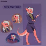 anthro cigarette fate_(kamikas) female formal_wear fur furred_kobold furred_scalie hi_res kobold lunarium scalie solo tail