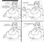 anthro big_breasts breasts cleavage clothed clothing dialogue duo female huge_breasts jewelry mature_anthro mature_female necklace questions_and_answers solo_focus text jwinkz summer_(jwinkz) vivienne_(jwinkz) bovid bovine cattle mammal comic english_text hi_res monochrome daughter_(lore) mother_(lore) mother_and_child_(lore) mother_and_daughter_(lore) parent_(lore) parent_and_child_(lore) parent_and_daughter_(lore)