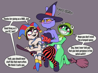 ambiguous_penetration anal anal_penetration anthro bisexual bisexual_train blush blush_stickers breasts broom cleaning_tool clothed clothing cosplay costume crossdressing crossdressing_male crossover_cosplay dialogue eyeliner female femboy fool's_hat footwear group group_sex halloween_costume hat headgear headwear holding_partner holding_waist holidays jester legwear magic_user makeup male male/female male/male male_penetrated mummy_costume mummy_wrappings pasties pattern_clothing pattern_legwear pattern_stockings penetration sex shoes shy smile smirk stockings striped_clothing striped_legwear striped_stockings stripes tail teasing text train_position trio witch witch_costume witch_hat kodigozoot glitch_productions halloween muppets the_amazing_digital_circus jax_(tadc) kermit_the_frog pomni_(tadc) ribbit_(tadc) amphibian frog human humanoid lagomorph leporid mammal rabbit crossover english_text hi_res