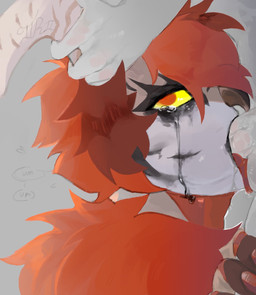 anthro ball_lick balls barely_visible_balls barely_visible_genitalia bodily_fluids claws crying duo faceless_character faceless_male fellatio fur genitals grey_background hair half-closed_eyes horn horn_grab licking looking_at_viewer makeup male male/male mascara mostly_offscreen_character narrowed_eyes oral penile penis red_body red_fur red_hair running_eyeliner running_makeup running_mascara saliva sex simple_background smeared_makeup smeared_mascara solo_focus tears text tongue tongue_out tongue_out_fellatio yellow_body fropopipo creatures_of_sonaria roblox humanoid idrabark hi_res male_(lore)