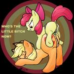 2014 anal anal_penetration anus apple_bloom_(mlp) applejack_(mlp) big_dom_small_sub blonde_hair bow cowboy_hat cub cutie_mark dialog dildo duo english_text equine eyes_closed female feral freckles friendship_is_magic fur grin hair hat horse incest mammal my_little_pony orange_fur penetration pony pussy pussy_juice red_hair sex sex_toy shinekolt sibling sisters size_difference strapon text yellow_fur young
Rating: Explicit
Score: 8
User: lemongrab
Date: March 12, 2014