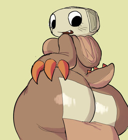 big_breasts big_butt black_eyes bottom_heavy breasts brown_onesie bubble_butt butt butt_focus claws clothed clothing curvy_figure cute_fangs eyelashes fake_claws fake_tail fangs female female_humanoid for_a_head glistening glistening_butt hand_on_butt hand_on_hip head_turned hoodie huge_butt huge_thighs looking_at_own_butt looking_back multicolored_clothing noseless not_furry onesie onesie_open open_mouth presenting presenting_hindquarters shell side_boob simple_background smile solo tan_body tan_shell teeth thick_thighs toothy_grin topwear two_tone_clothing voluptuous voluptuous_female voluptuous_humanoid wide_hipped_female wide_hipped_humanoid wide_hips dagothurfanclub blushcrunch_studio dandy's_world roblox shelly_(dandy's_world) animate_inanimate humanoid object_head toon_(dandy's_world) 2025 colored digital_drawing_(artwork) digital_media_(artwork) hi_res shaded