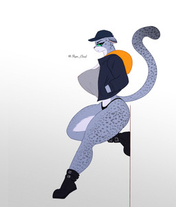 anthro black_clothing black_footwear breasts clothed clothed_anthro clothed_female clothing female female_anthro footwear fur green_sclera hat headgear headwear solo tail skye_cloud dreamworks the_bad_guys kitty_kat_(the_bad_guys) felid leopard mammal pantherine absurd_res digital_media_(artwork) full-length_portrait hi_res portrait