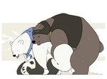 ambiguous_penetration anal anal_penetration anthro black_body black_nose blush bodily_fluids brown_body cum genital_fluids group group_sex kemono male penetration sex sweat threesome train_position white_body quanjiang shirokuma_cafe grizzly_(shirokuma_cafe) panda-kun shirokuma bear giant_panda mammal polar_bear ursine 2022 absurd_res hi_res