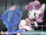 2014 animal_genitalia anus ball_gag balls blue_fur blue_hair butt collar cub cunnilingus duo equine eyes_closed female feral friendship_is_magic fur gag green_eyes hair herm herm_on_female horn horse horsecock inside intersex mammal my_little_pony oral oral_sex original_character penis pony pussy pussy_juice saliva sex sip_i.a. sweetie_belle_(mlp) tongue two_tone_hair unicorn vaginal vein white_fur young
Rating: Explicit
Score: 10
User: lemongrab
Date: February 27, 2014