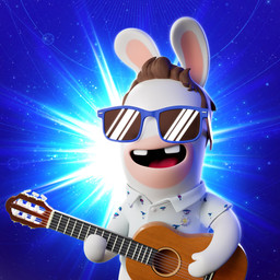 acoustic_guitar alternate_species anthro arms_bent badge blue_background blue_eyewear blue_sunglasses brown_hair buckteeth button_(fastener) clothed clothed_anthro clothed_male clothing cosmic_background eyewear fur furrification guitar hair happy light long_ears male male_anthro mitten_hands multicolored_body musical_instrument no_eyebrows noseless open_mouth open_smile playing_guitar playing_music plucked_string_instrument rabbidification red_tongue short_hair simple_background smile smiling_at_viewer solo space space_background string_instrument sunglasses tan_body tan_eyelids tan_inner_ear tan_skin teeth tongue two_tone_body white_body white_dress_shirt white_fur virgile_maratrey raving_rabbids rayman_(series) real_world ubisoft the_crab_shack lagomorph mammal rabbid 1:1 2022 3d_(artwork) absurd_res autodesk_maya_(artwork) colored digital_media_(artwork) english_description half-length_portrait hi_res lighting official_art portrait shaded zbrush_(artwork)