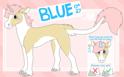 alternate_species ambiguous_gender blue_eyes blue_horn blue_text cloven_hooves feral fur gender_symbol grey_hooves grey_horn grey_sclera hooves horn male_symbol mane pink_background pink_mane simple_background snout solo standing stated_adult stated_age symbol tail tail_tuft tan_body tan_fur text toony tuft unguligrade white_body white_fur white_inner_ear sebdoggo mythology blue_(sebdoggo) equid equine mammal mythological_creature mythological_equine unicorn 2018 aliasing character_name digital_drawing_(artwork) digital_media_(artwork) english_text flat_colors full-length_portrait microsoft_paint_(artwork) model_sheet portrait trans_(lore) trans_man_(lore)