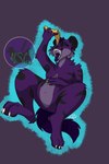 anthro belly eyes_closed female food open_mouth overweight overweight_anthro overweight_female pizza slightly_chubby slightly_chubby_anthro slightly_chubby_female solo tongue tongue_out noodlesoup.creations obsidian_(obsidianyeen) hyena mammal hi_res