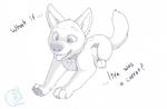 2014 bolt bolt_(film) canine disney dog english_text feral fluffy_tail fur greyscale mammal metalfox monochrome pawpads plain_background tag text tongue tongue_out white_background white_fur
Rating: Safe
Score: 5
User: Lizardite
Date: April 21, 2014