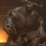 2_horns biceps eye_patch eyewear foreskin genitals horn humanoid_genitalia humanoid_penis male muscular muscular_humanoid muscular_male nipples nude pecs penis solo tattoo vein veiny_penis voluox bioware dragon_age electronic_arts iron_bull humanoid qunari 3d_(artwork) absurd_res digital_media_(artwork) hi_res