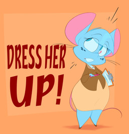 anthro bangs big_ears blue_body blue_eyes blue_fur blue_hair buckteeth clipboard clothed clothing exclamation_point female freckles fully_clothed fur hair pen solo tail teeth text thick_thighs translucent translucent_hair whiskers wide_hips silentjack mia_mouse mammal mouse murid murine rodent english_text hi_res