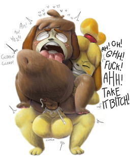 abdominal_bulge anal anal_orgasm anal_penetration anthro anthro_on_anthro anthro_penetrated anthro_penetrating anthro_penetrating_anthro ball_size_difference balls big_balls big_penis bodily_fluids brown_body brown_fur cum cum_in_ass cum_in_mouth cum_inflation cum_inside cum_through dialogue duo ejaculation foreskin freckled_face freckles fur genital_fluids genitals gynomorph gynomorph/male gynomorph_penetrating gynomorph_penetrating_male hands-free huge_balls huge_penis humanoid_genitalia humanoid_penis hyper hyper_balls hyper_genitalia hyper_penis inflation intersex intersex/male intersex_penetrating intersex_penetrating_male male male_penetrated multicolored_body multicolored_fur navel nude on_bottom on_top orgasm penetration penis penis_size_difference profanity retracted_balls reverse_cowgirl_position sex simple_background small_penis text two_tone_body two_tone_fur white_background yellow_body yellow_fur oogabutt animal_crossing nintendo digby_(animal_crossing) isabelle_(animal_crossing) canid canine canis domestic_dog mammal shih_tzu toy_dog english_text hi_res brother_(lore) brother_and_sister_(lore) incest_(lore) sibling_(lore) sister_(lore) twincest_(lore) twins_(lore)