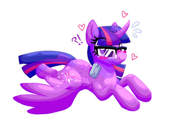 after_transformation blush blush_lines eyewear feral glasses handle horn implied_transformation lying pool_toy translucent translucent_body wings roomwithavoid friendship_is_magic hasbro my_little_pony mythology twilight_sparkle_(mlp) equid equine horse mammal mythological_creature mythological_equine pony winged_unicorn