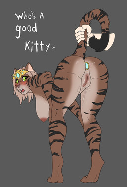 aetherial_crown anal anal_penetration anthro bent_over blush brown_body brown_fur butt buttplug buttplug_in_ass buttplug_insertion countershading dialogue digitigrade disembodied_hand dreadlocks duo female fur gem genitals green_eyes grey_background hand_on_tail holding_tail holding_tail_up jewel_buttplug male male/female nude nudity_curse object_in_ass penetration pet_praise plug_(sex_toy) plug_insertion praise sex_toy sex_toy_in_ass sex_toy_insertion simple_background striped_body striped_fur stripes tail text vulva astyrl edati normal_moniker microsoft the_elder_scrolls lkuita_(normalmoniker) felid feline human khajiit mammal english_text hi_res