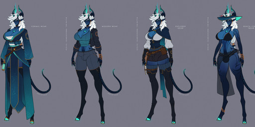 anklet bag belt big_breasts bikini bikini_bottom bikini_top black_sclera blue_eyes book bottomwear bracelet breasts choker cleavage cloak clothed clothing coinpurse dagger dress ear_piercing eyebrows eyewear glasses gynomorph hair hat headgear headwear hooves intersex jacket jewelry lamp lantern loincloth melee_weapon navel necklace pants piercing pupils ring satchel shorts slit_pupils small_waist solo summer_hat sweater swimwear topwear two-piece_swimsuit weapon white_hair wide_brim_hat wide_brimmed_hat wide_hips wmdiscovery93 azura_(wmdiscovery93) demon enoki_(helixel) humanoid absurd_res digital_media_(artwork) hi_res model_sheet
